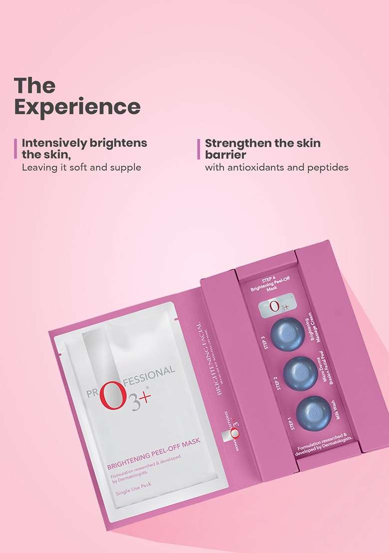 O3 Brightening Facial Kit With Peel Off Mask Single Use - Indya