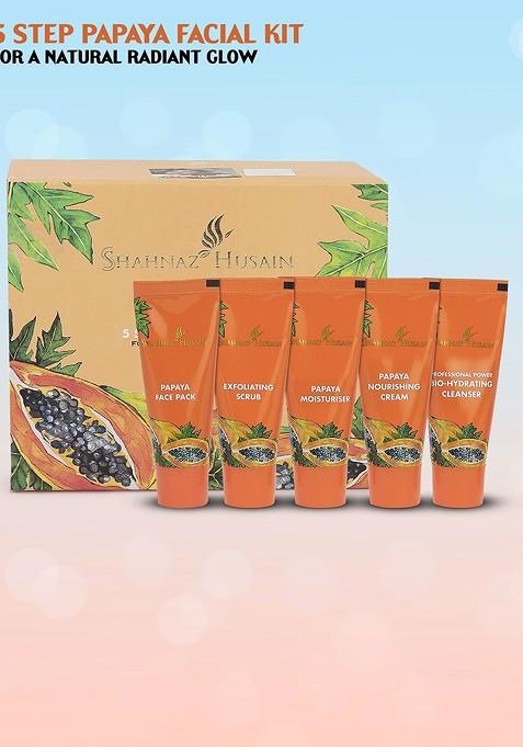Shahnaz Husain 5 Step Papaya Facial Kit For Radiance Glow 50G