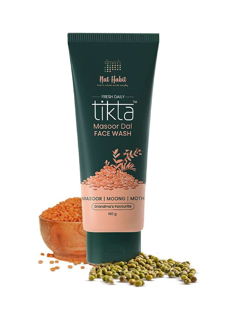 Nat Habit Masoor Dal Face Wash For Brightening Skin With And Moth 100G - Indya