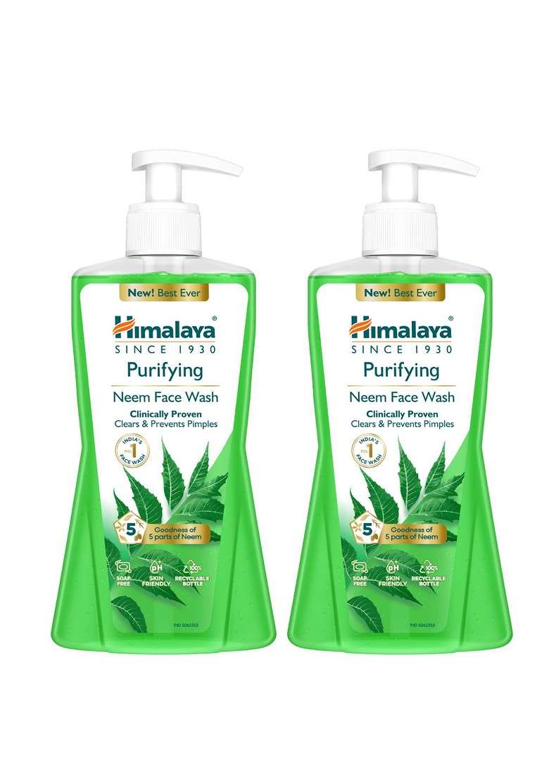 Himalaya Set Of 2 Purifying Neem Face Wash With Turmeric 400Ml Each - Indya