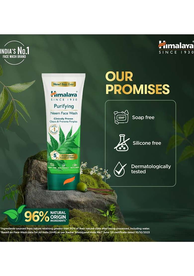 Himalaya Set Of 2 Purifying Neem Face Wash With Turmeric 400Ml Each - Indya