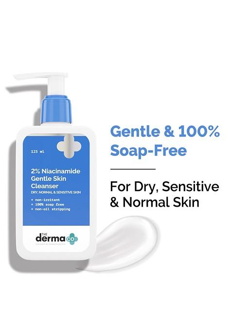 The Derma Co 2 Niacinamide Gentle Skin Cleanser For Sensitive Dry Normal 125 Ml