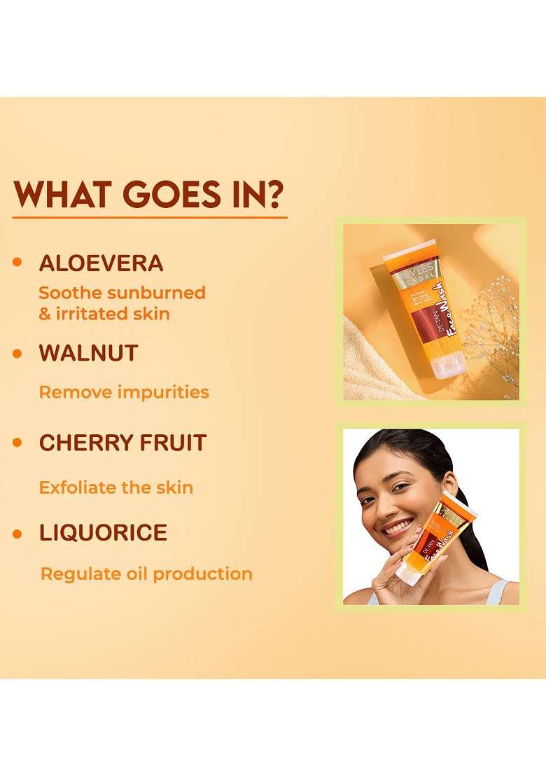 Jovees Herbal De Tan Face Wash With Aloevera Green Tea 120 Ml - Indya