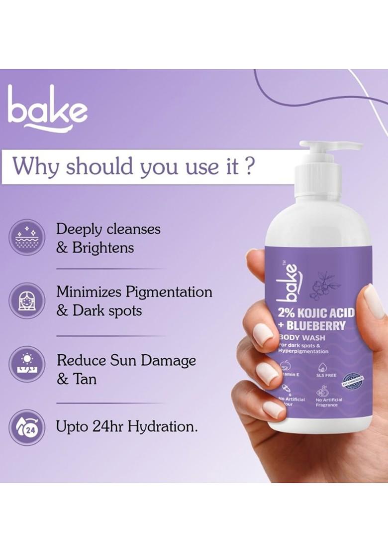Bake 2 Kojic Acid Body Wash For Dark Spots Pigmentation Tan Removal 250Ml