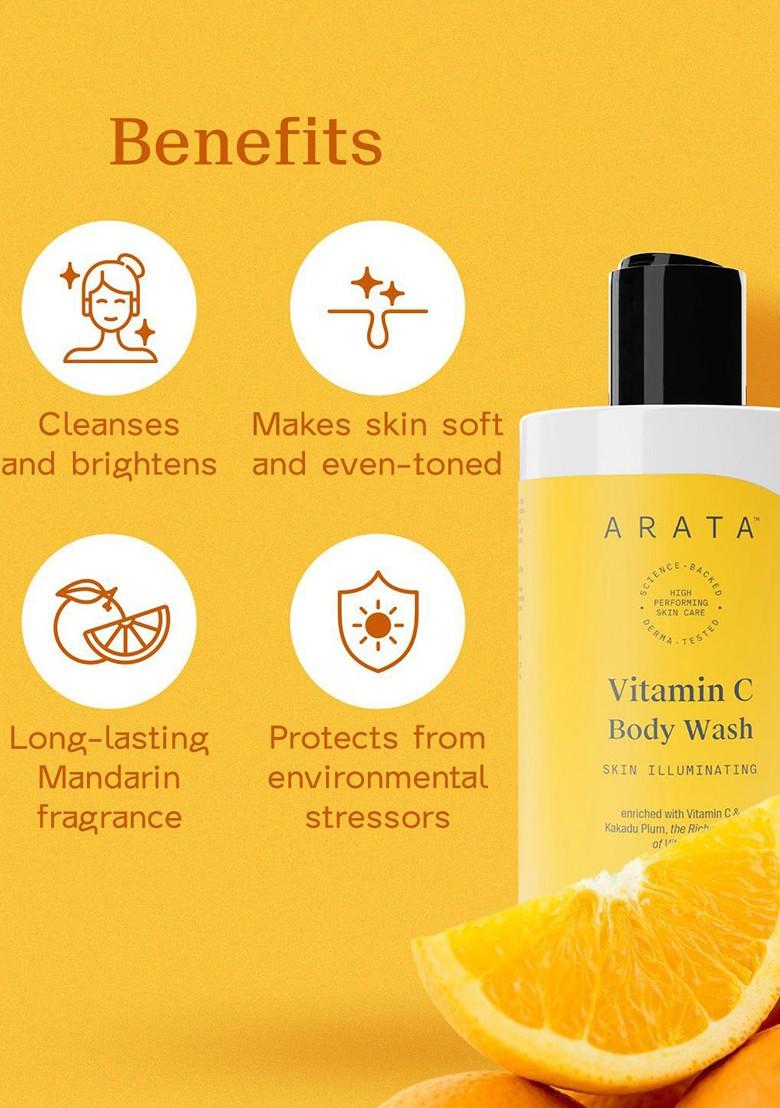 Arata Vitamin C Body Wash For Illuminating Bright Skin 300Ml