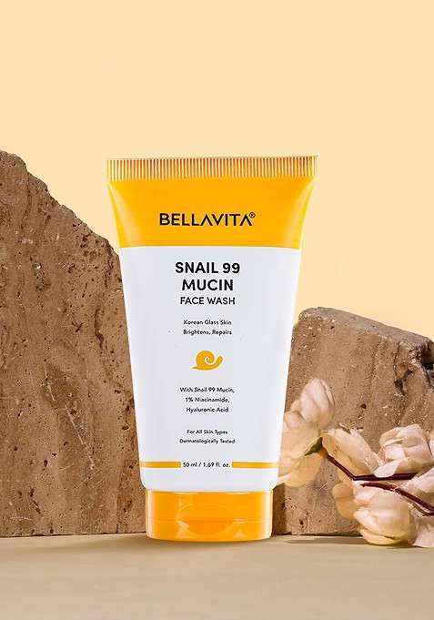 Bella Vita Organic Snail 99 Mucin Face Wash With Niacinamide For Korean Glass Skin 50 Ml