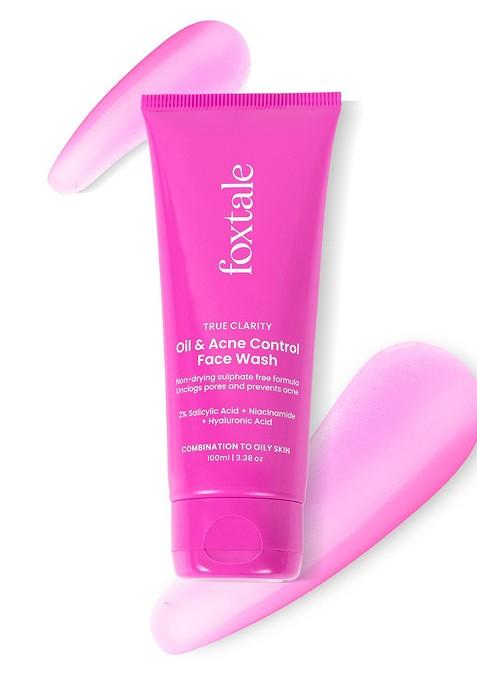 Foxtale True Clarity Oil Acne Control Face Wash With 2 Sacylic Acid 100Ml