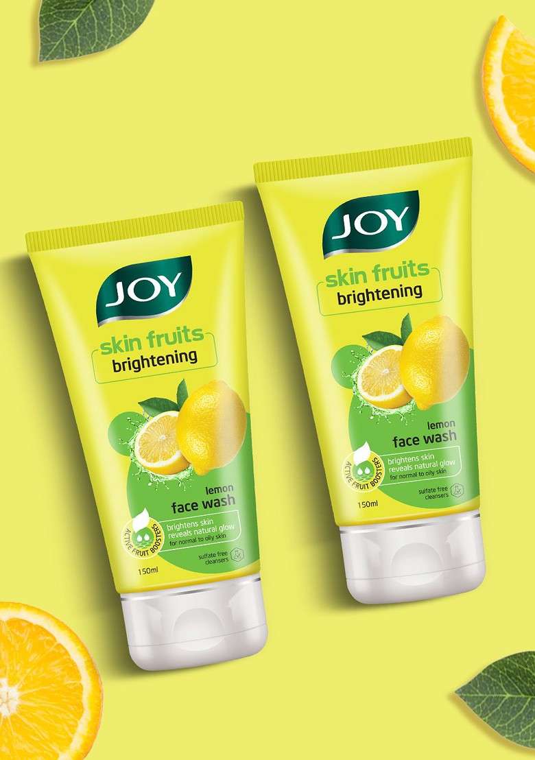 Joy Set Of 2 Skin Fruits Lemon Brightening Face Wash 150 Ml Each - Indya
