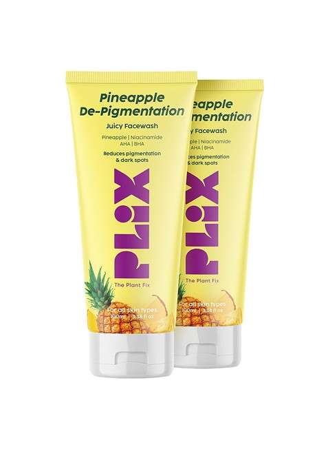 Plix The Plant Fix Set Of 2 Pineapple De Pigmentation Juicy Face Wash 100Ml Each