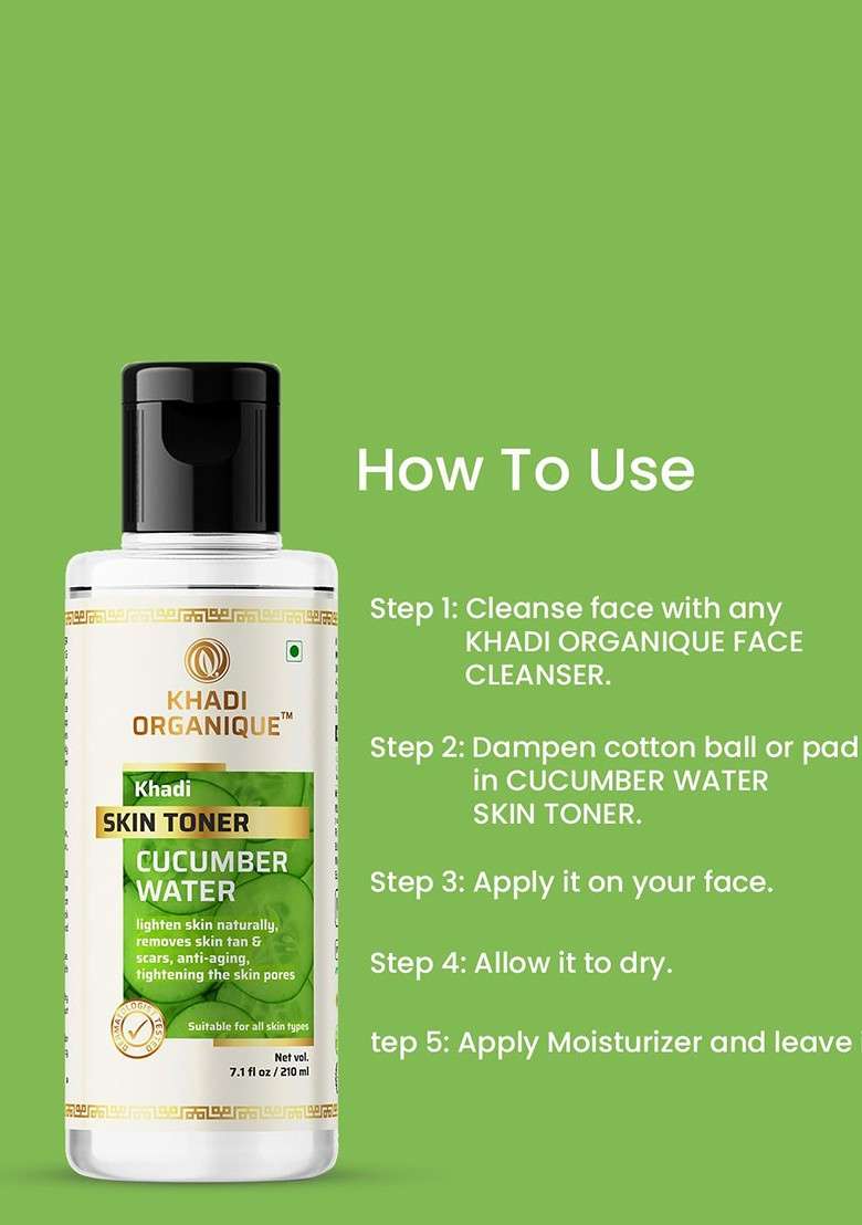 Khadi Organique Cucumber Water Skin Toner 210Ml - Indya