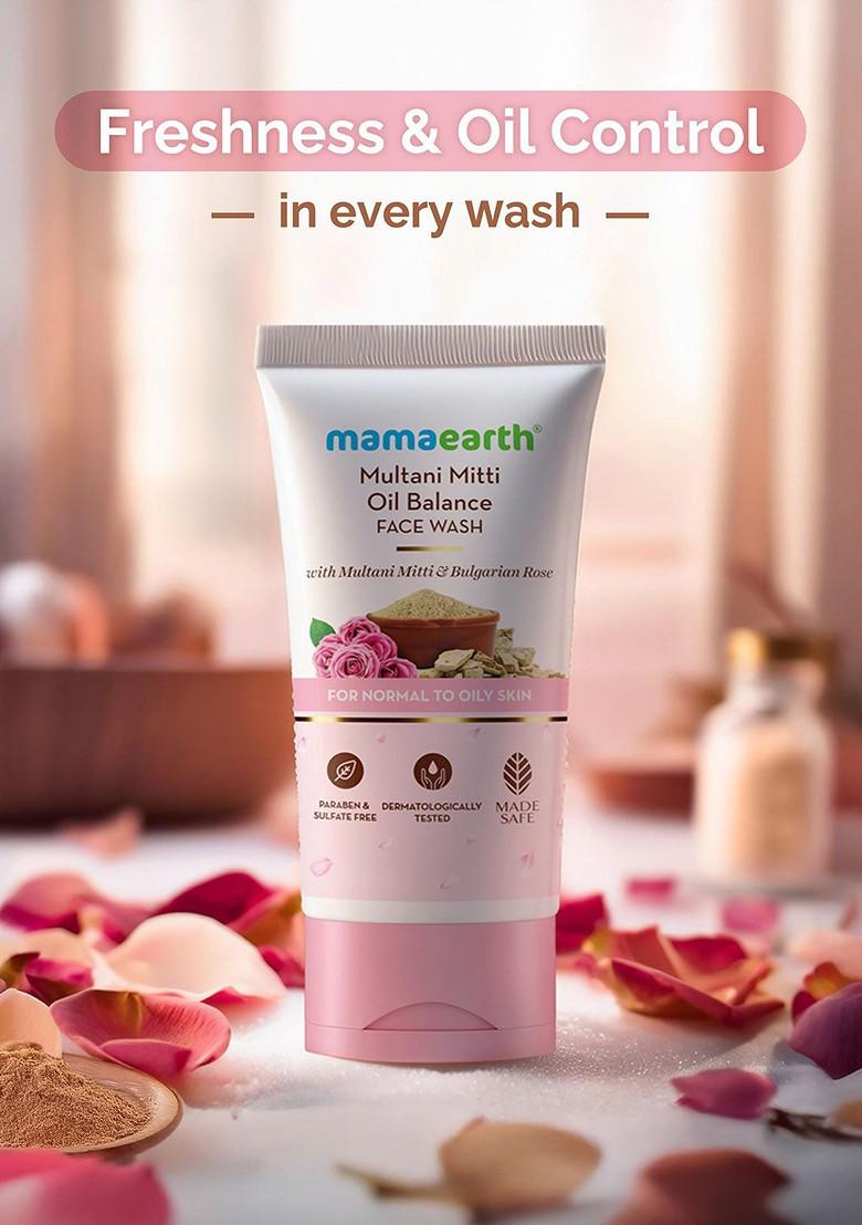 Mamaearth Mulatni Mitti Oil Balance Face Wash For Control Acne Prone Skin 150 Ml