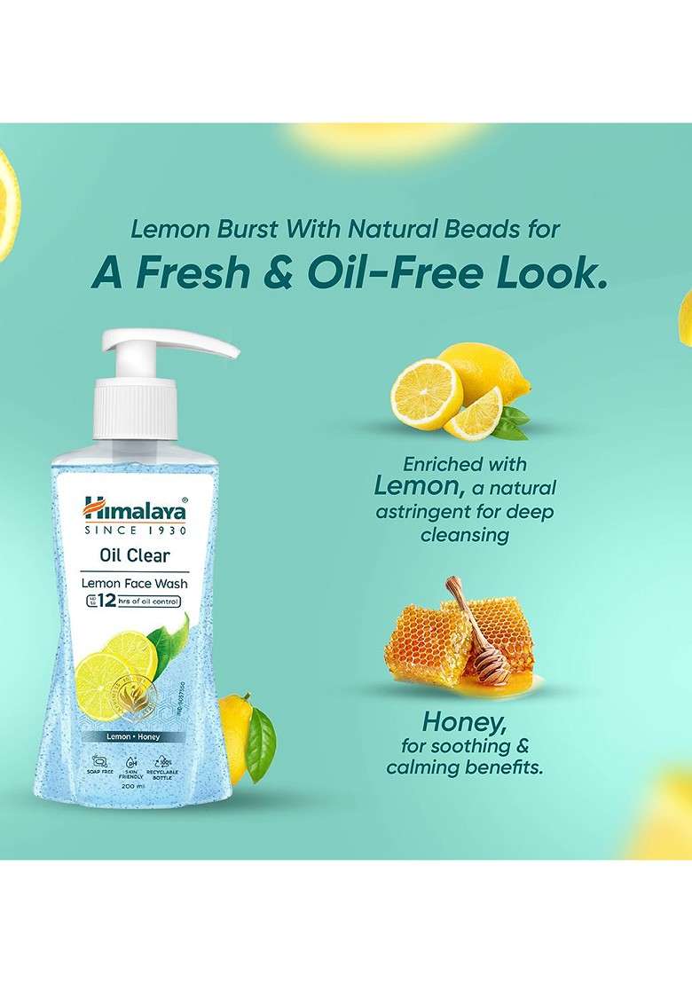 Himalaya Set Of 2 Oil Clear Lemon Face Wash With Honey 200 Ml Each - Indya