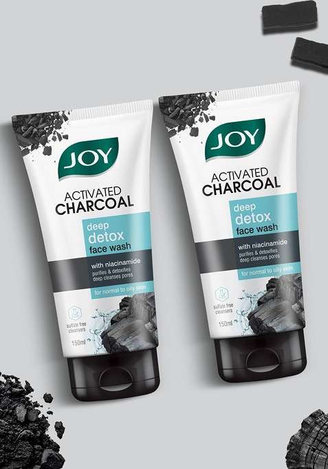 Joy Set Of 2 Activated Charcoal Face Wash 150 Ml Each