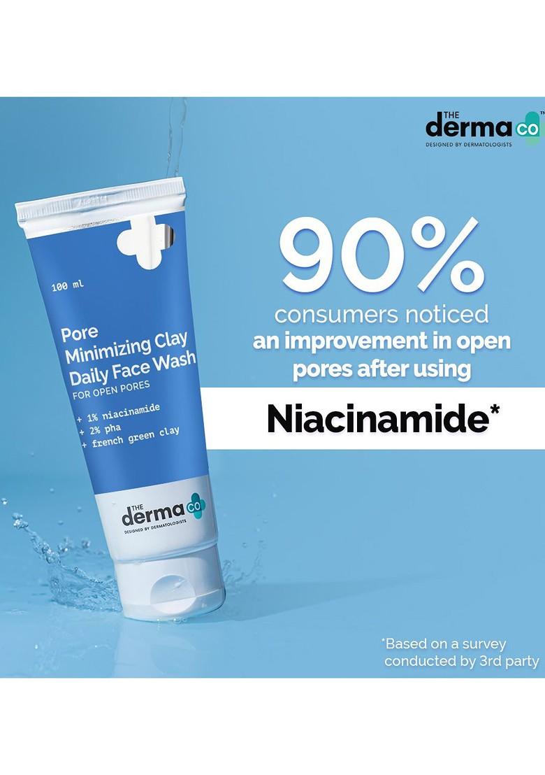 The Derma Co Pore Minimizing Clay Daily Face Wash With 1 Niacinamide 2 Pha 100Ml