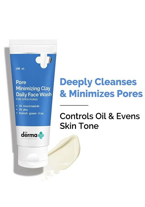 The Derma Co Pore Minimizing Clay Daily Face Wash With 1 Niacinamide 2 Pha 100Ml
