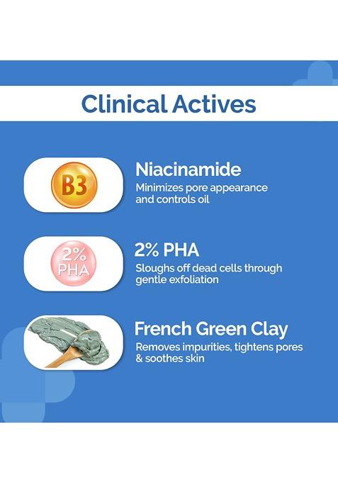 The Derma Co Pore Minimizing Clay Daily Face Wash With 1 Niacinamide 2 Pha 100Ml