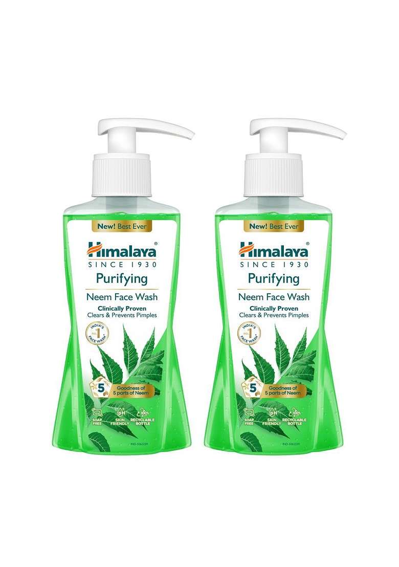 Himalaya Set Of 2 Anti Pimple Purifying Neem Face Wash With Turmeric 200 Ml Each - Indya