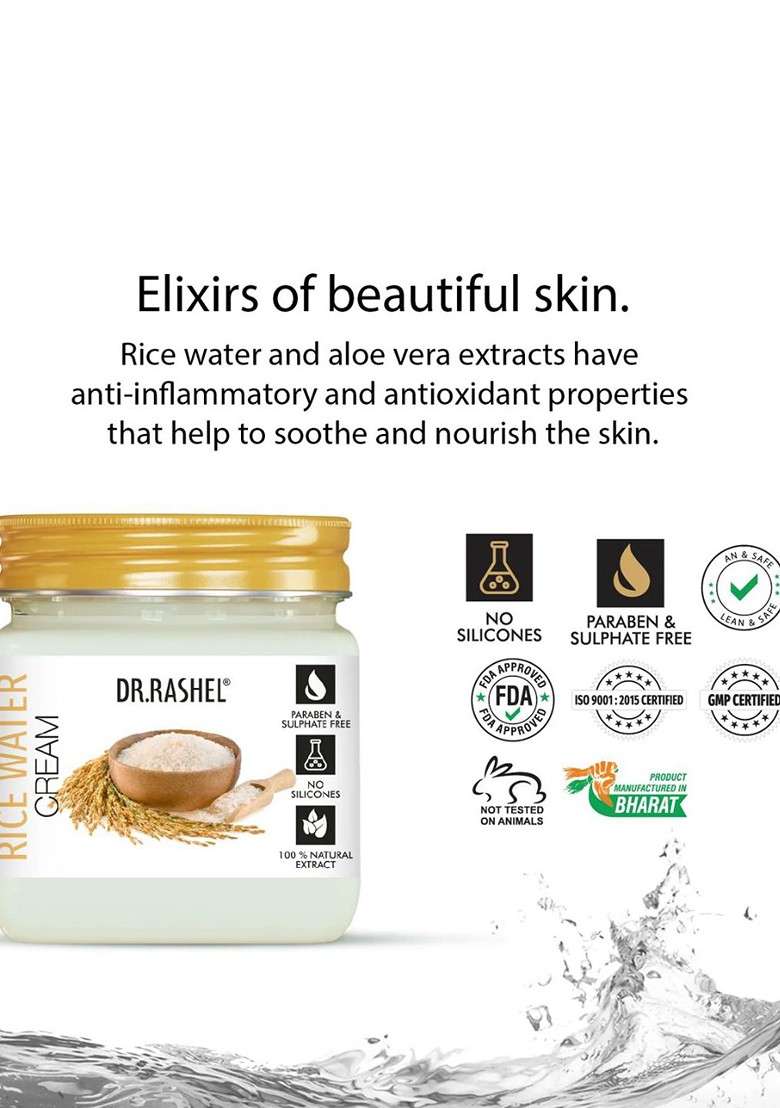 Dr Rashel Rice Water Face Body Cream For Moisturization 380 Ml - Indya