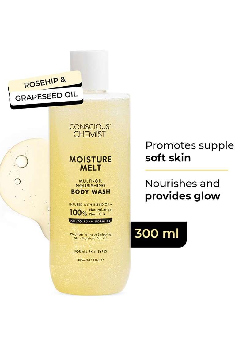 Conscious Chemist Moisture Melt Multi Oil Nourishing Bodywash 300Ml - Indya