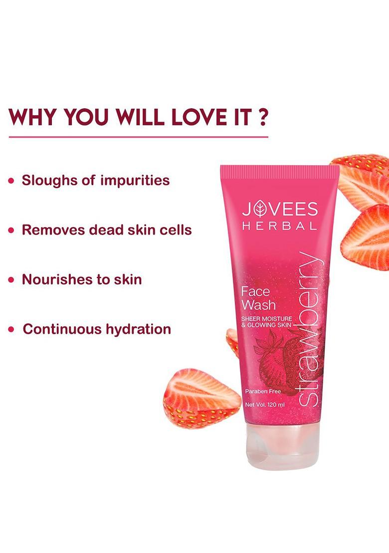 Jovees Herbal Strawberry Face Wash With For Hydrating Glowing Skin 120Ml