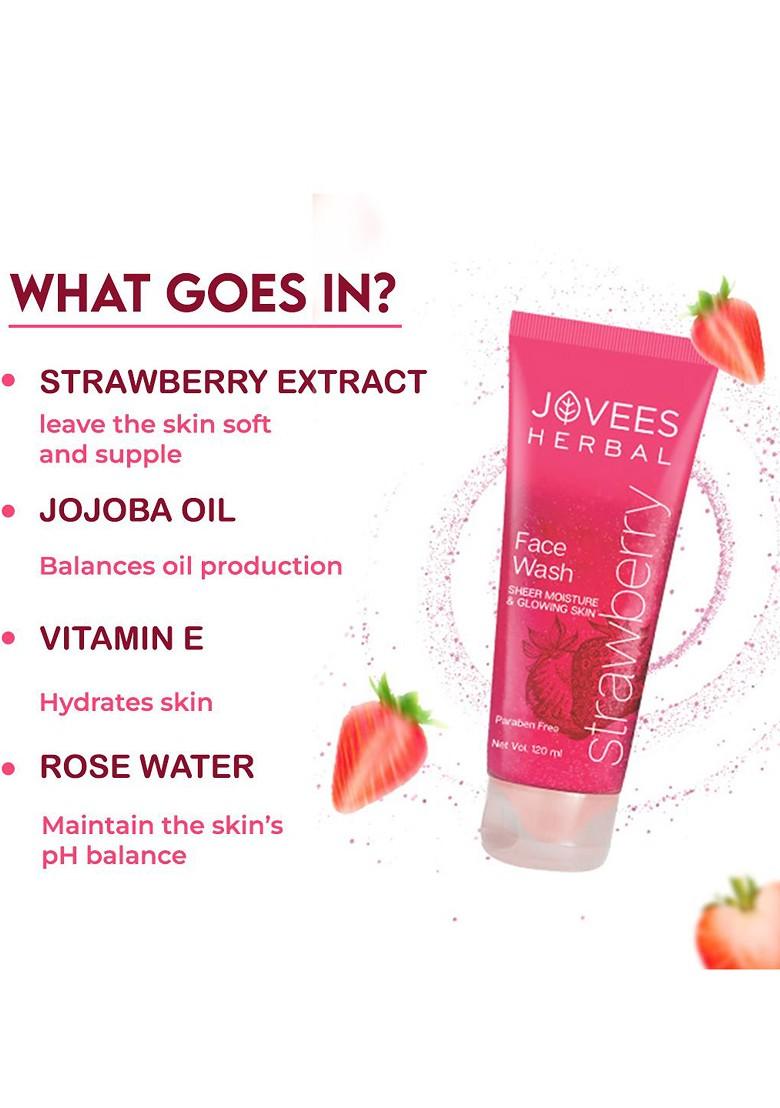 Jovees Herbal Strawberry Face Wash With For Hydrating Glowing Skin 120Ml
