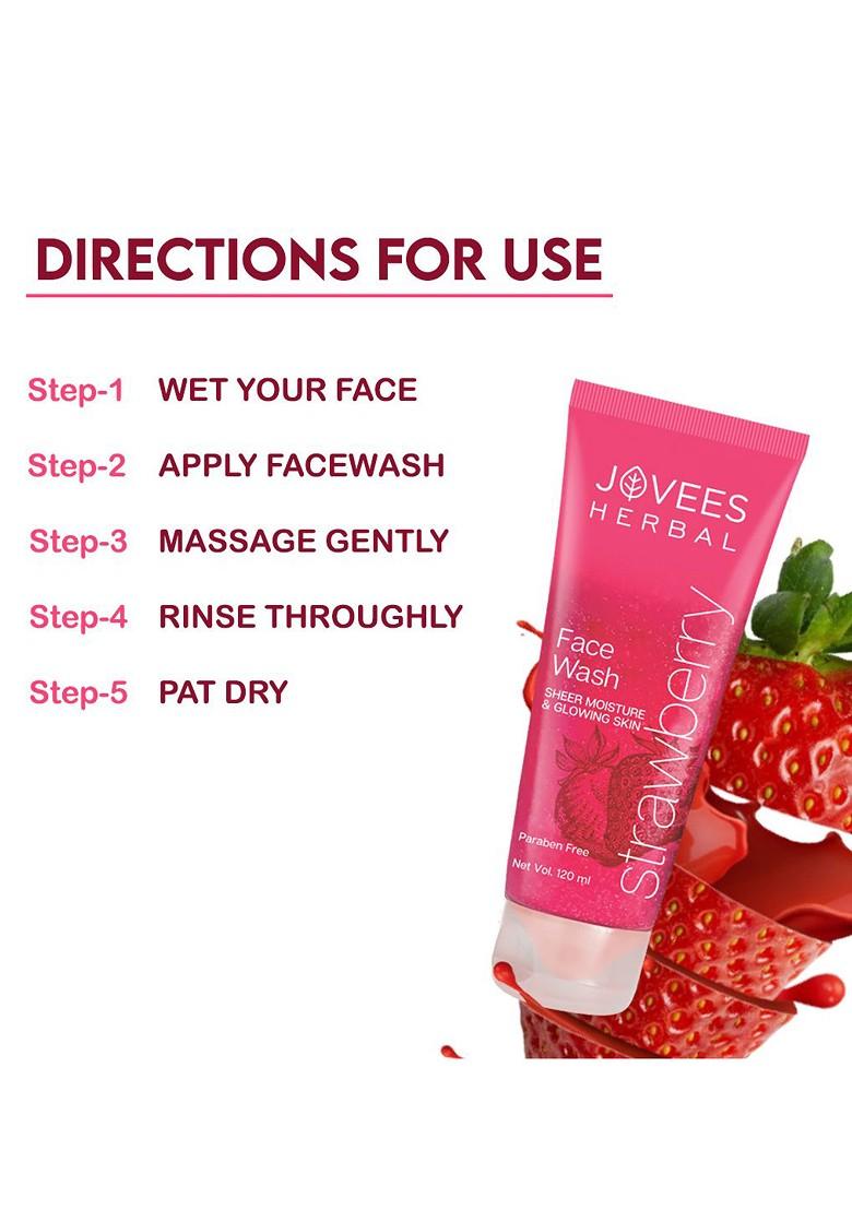 Jovees Herbal Strawberry Face Wash With For Hydrating Glowing Skin 120Ml