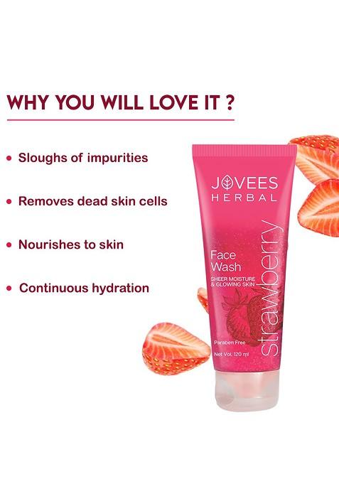 Jovees Herbal Strawberry Face Wash With For Hydrating Glowing Skin 120Ml