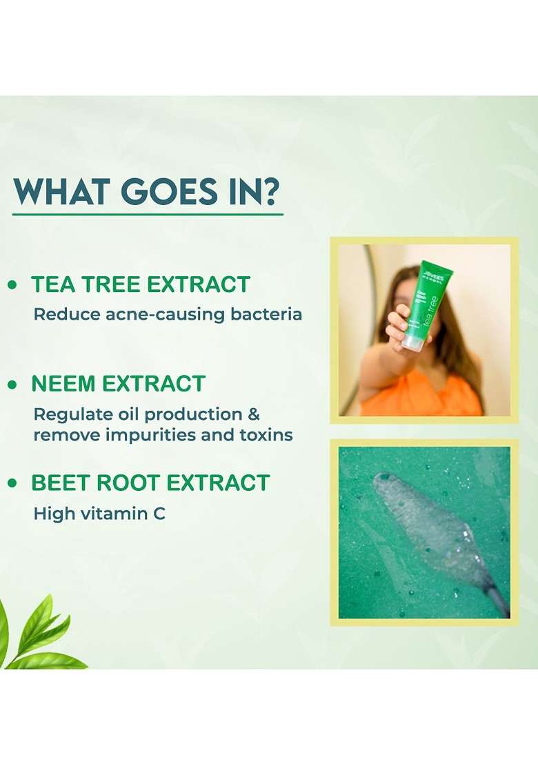 Jovees Herbal Tea Tree Oil Control Facewash For Oily Acne Prone Skin 120Ml - Indya