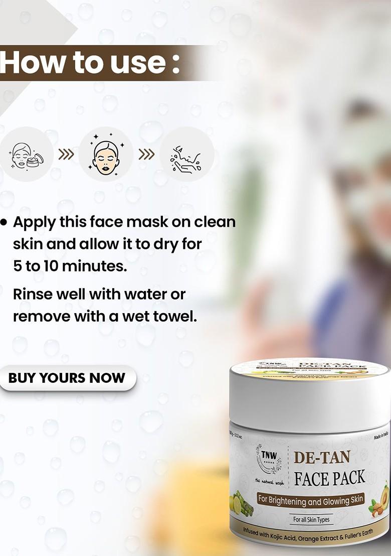 Tnw The Natural Wash De Tan Face Pack For Brightening Glowing Skin 100 G