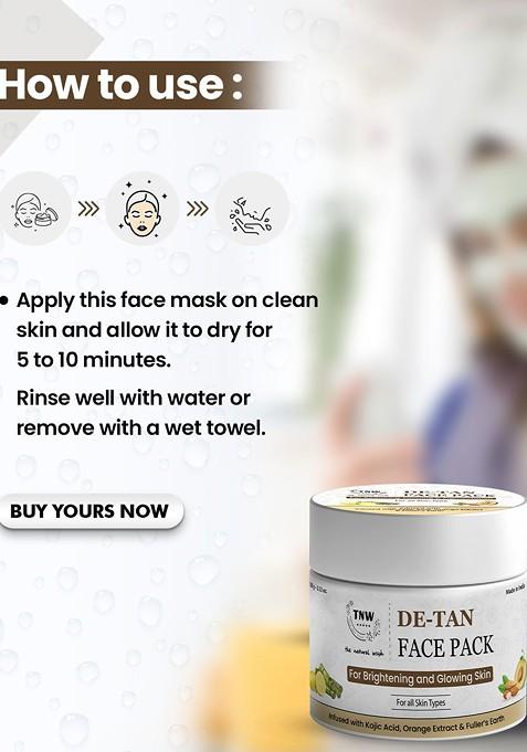 Tnw The Natural Wash De Tan Face Pack For Brightening Glowing Skin 100 G