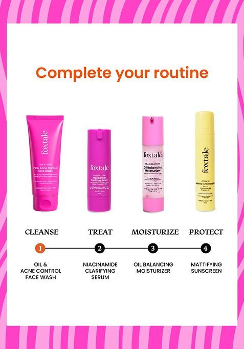 Foxtale Set Of 2 True Clarity Oil Acne Control Face Wash With Niacinamide 100 Ml Each