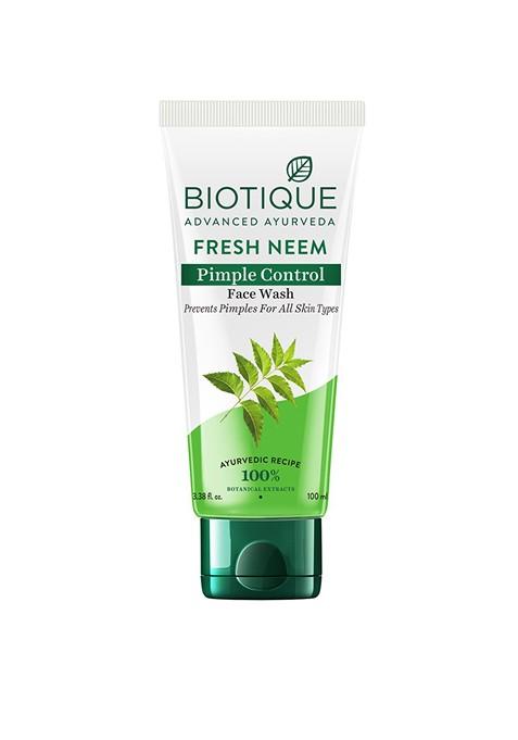 Biotique Fresh Neem Pimple Control Face Wash For Oily Acne Prone Skin 100Ml