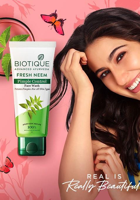 Biotique Fresh Neem Pimple Control Face Wash For Oily Acne Prone Skin 100Ml