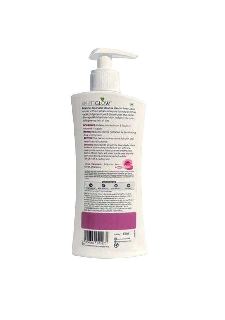 Lotus Herbals Set Of 2 Bulgarian Rose Satin Moisture Hand Body Lotion 270 Ml Each - Indya