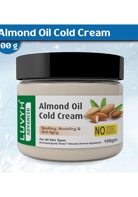 Luvyh Anti Ageing Almond Oil Cold Cream For Face Body Moisturization 100G