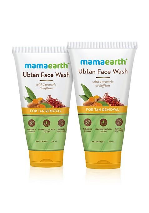 Mamaearth Set Of 2 Ubtan Face Wash With Turmeric Saffron 150 Ml Each