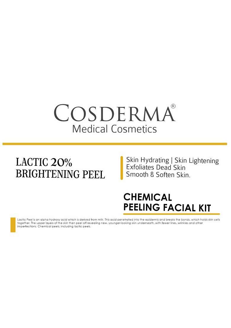 Cosderma Lactic 20 Brightening Chemical Peeling Facial Kit - Indya
