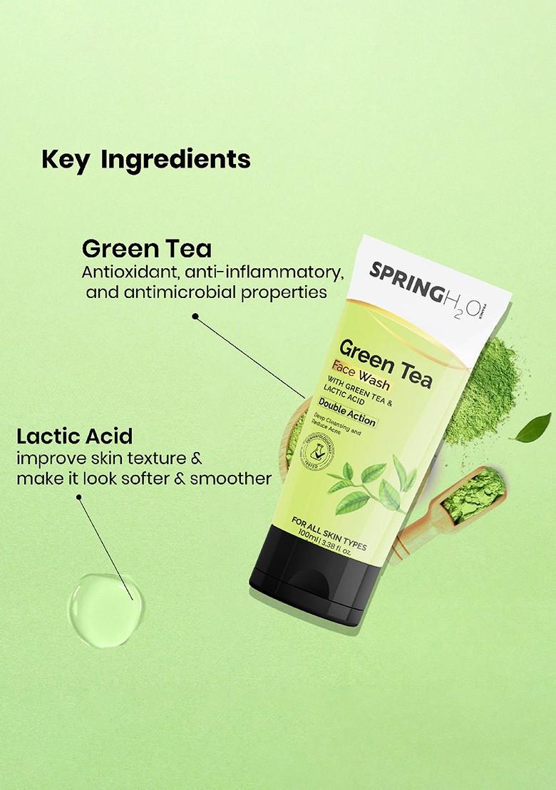 Spring H2O Green Tea Face Wash With Lactic Acid 100 Ml