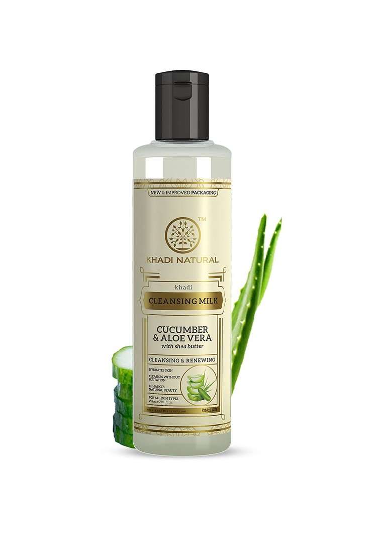 Khadi Natural Cucumber Aloe Vera Cleansing Milk 210Ml - Indya