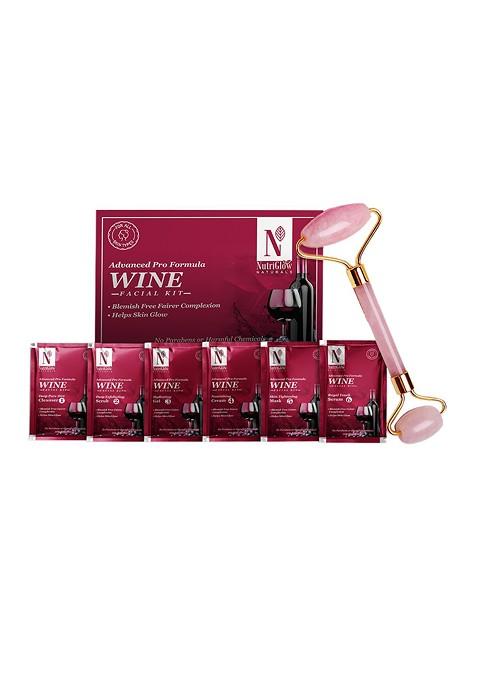 Nutriglow Naturals Sustainable Wine Facial Kit For Blemish Free Complexion 60 G With Jade Roller