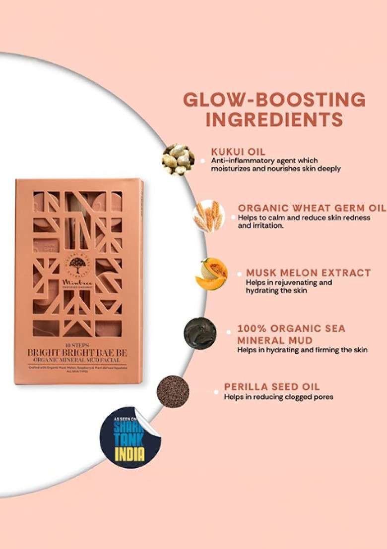 Mintree 10 Step Organic Mineral Mud Facial Kit For Dull Tanned Tired Skin 250G - Indya