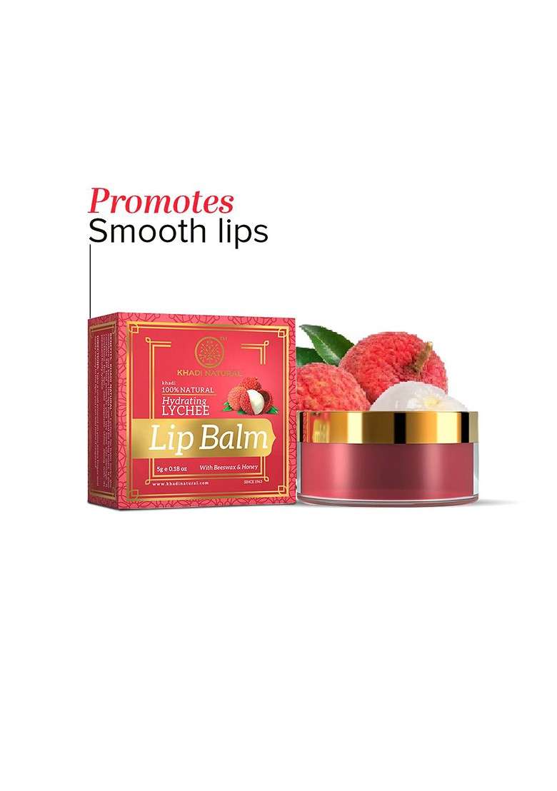 Khadi Natural Lychee Lip Balm With Hydrating Formula 5 G - Indya