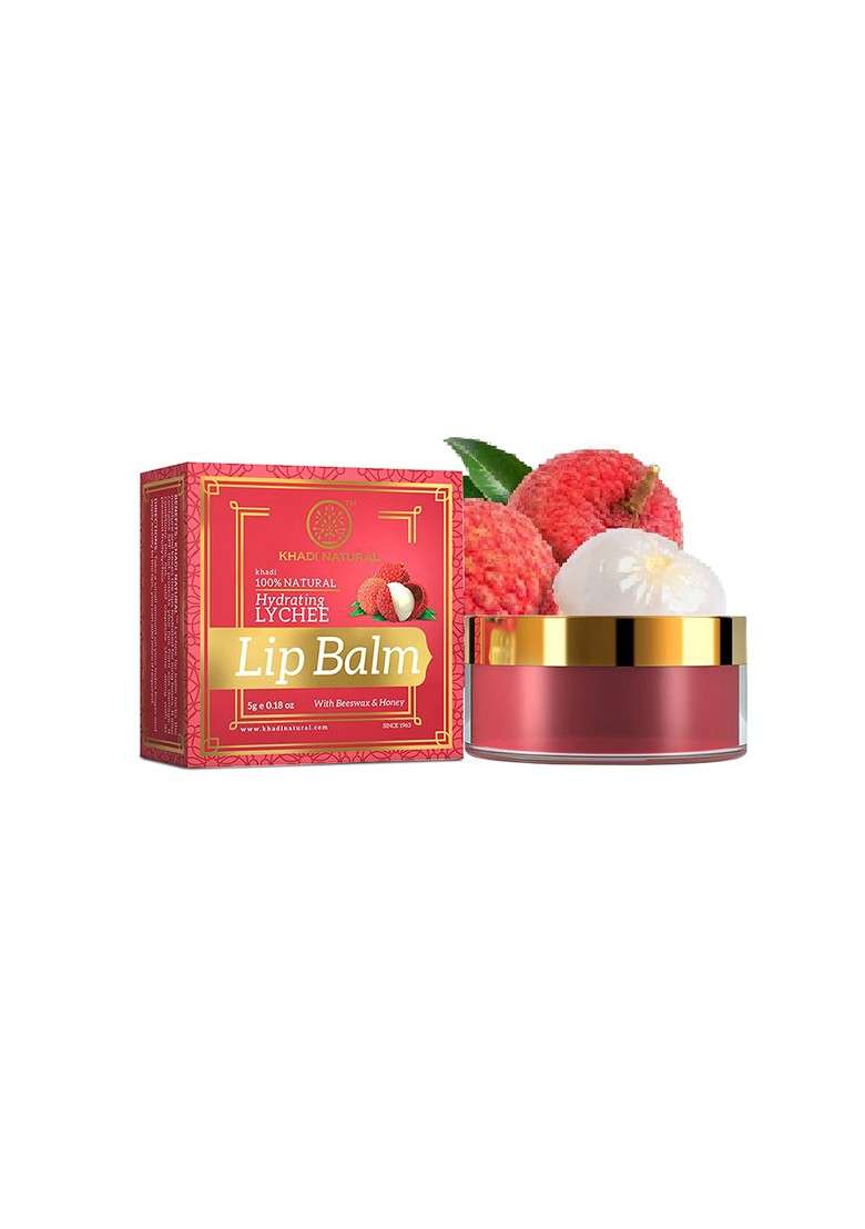 Khadi Natural Lychee Lip Balm With Hydrating Formula 5 G - Indya