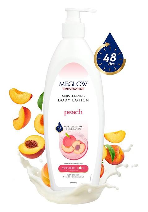 Meglow Peach 48Hrs Hydrating Moisturizing Body Lotion 500 Ml
