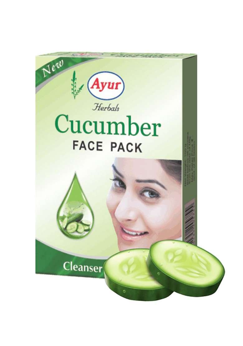 Ayur Herbals Set Of 4 Remove The Dead Cells Cucumber Face Pack 100 G Each - Indya