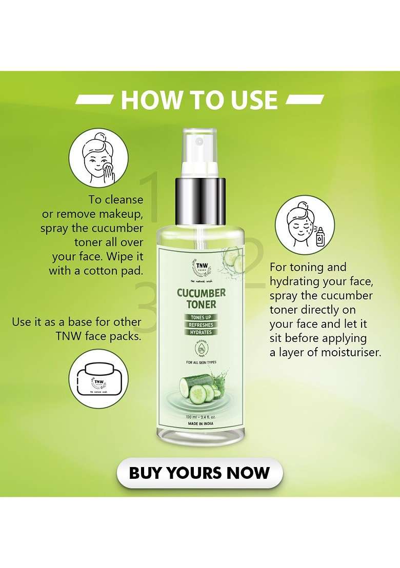 Tnw The Natural Wash Set Of 2 Cucumber Pore Tightening Toner 100Ml Each - Indya