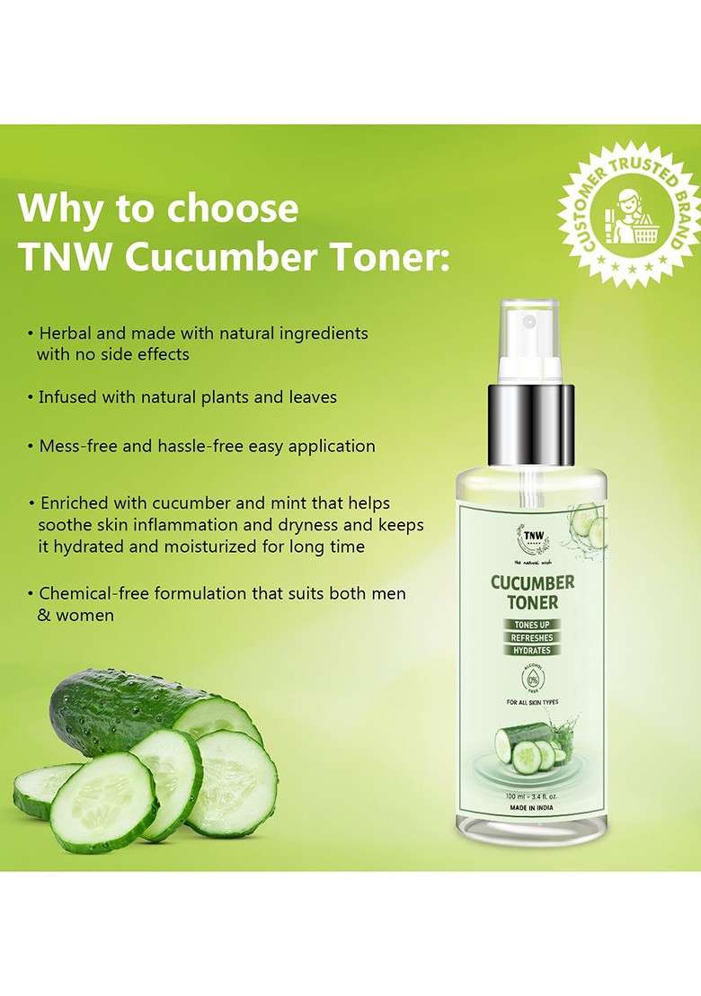 Tnw The Natural Wash Set Of 2 Cucumber Pore Tightening Toner 100Ml Each - Indya