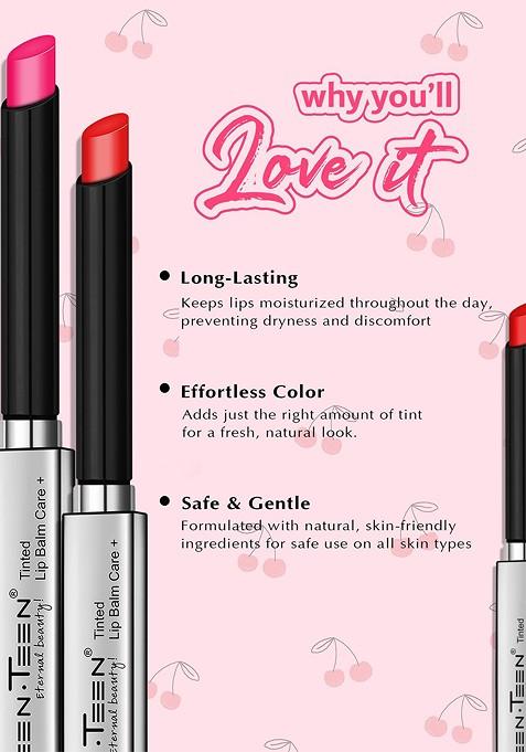 Teen Cosmetics Tinted Lip Balm For Smooth Soft Lips Enhanced Color 01 Pink