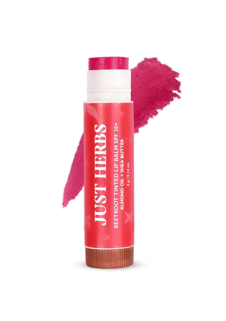 Just Herbs Spf 20 Beetroot Tinted Lip Balm With Almond Oil Shea Butter 4G - Indya