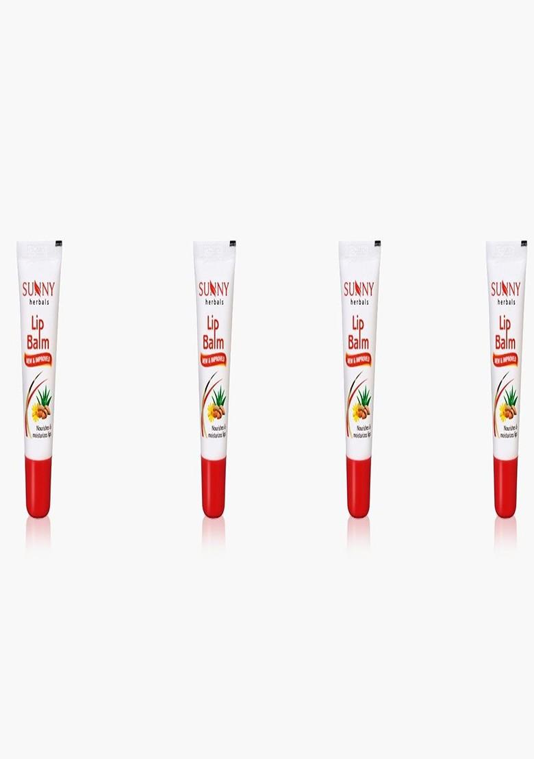 Sunny Herbals Set Of 4 Moisturising Lip Balm With Almond Oil 10 G Each